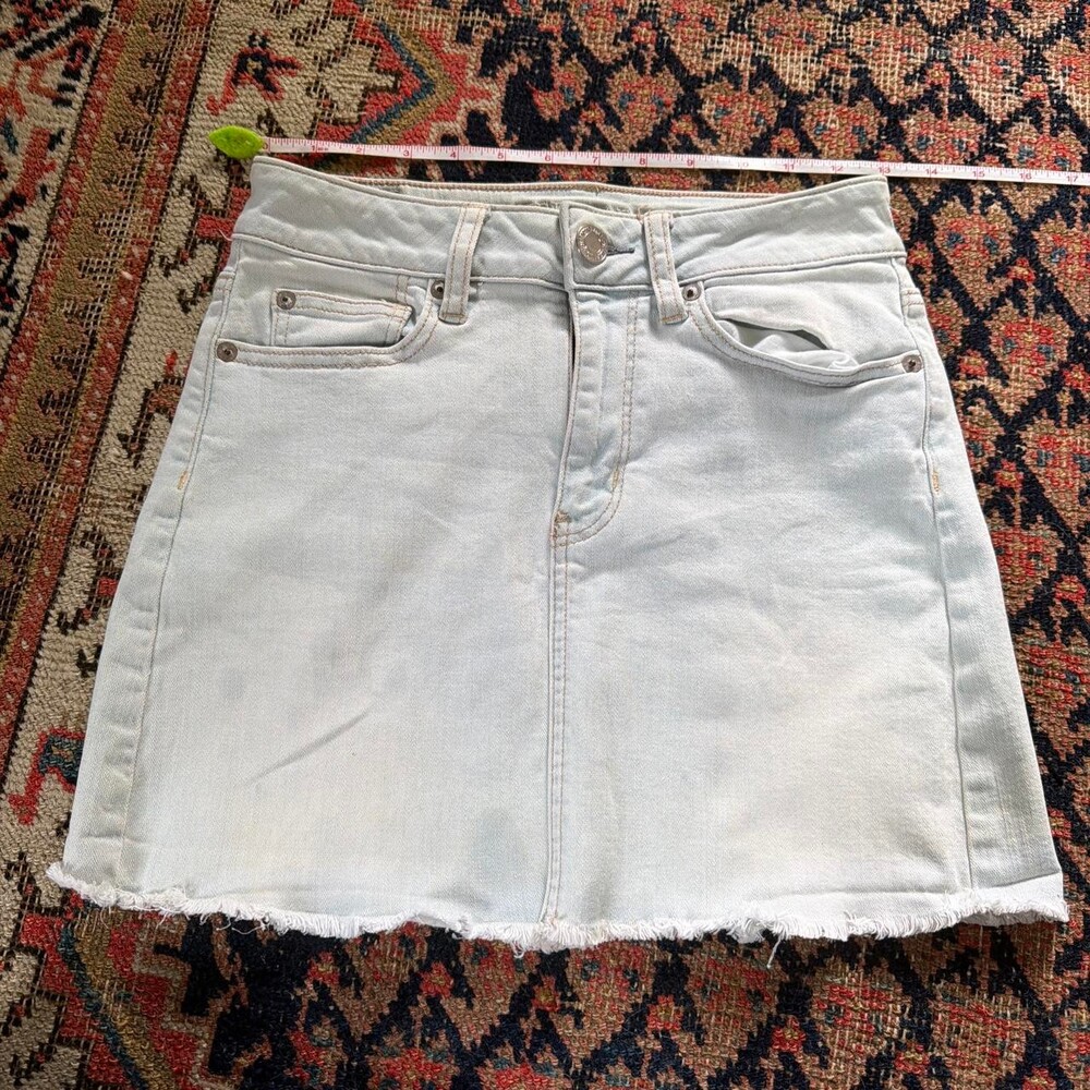 American Eagle Outfitters Women's Blue and White Skirt